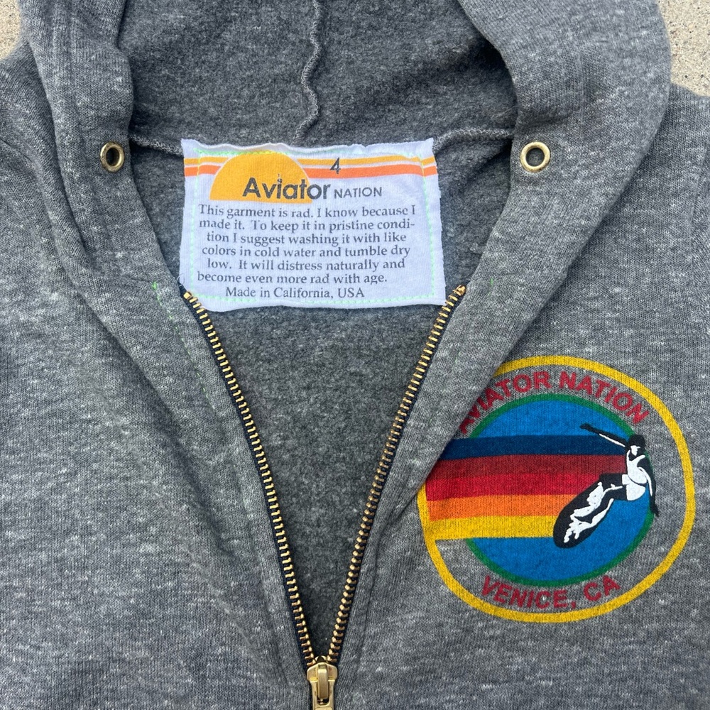 Aviator Nation Kids 4T gray hoodie - Picture 7 of 11